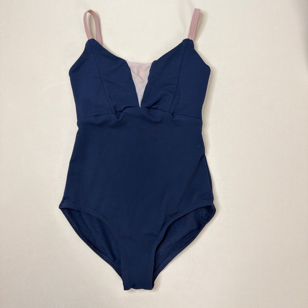 Nikolay DAD1930MPN Little Charlotte Leotard 9-10Y Black Tan Mesh V-Inset
